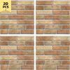 20pcs self-adhesive wall tile stickers, light brown and dark brown, bathroom wall decoration wallpaper, kitchen DIY peeling tile stickers, 30x30 cm