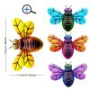 1pc/4pcs, Metal Colorful Bee Wall Decor, Bee Metal Wall Decor, Bee Metal Wall Art, Wall Decor, Metal Home Decor Wall Sculpture, Outside Decor