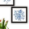 Trendy Decor 4U "Delph Designs of Blue and White Florals" Framed Wall Art for Living Room, Wall Art Print for Home Decor