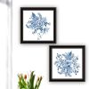 Trendy Decor 4U "Delph Designs of Blue and White Florals" Framed Wall Art for Living Room, Wall Art Print for Home Decor