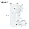 Tall and Wide Bathroom Floor Storage Cabinet, Bathroom Storage Unit, Freestanding Cabinet with 4 Doors, Adjustable Shelves, Open multi-layer Shelves