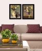 Trendy Decor 4U "Abstract Tulips & Lavender Flower Vases" Framed Wall Art for Living Room, Wall Art Print for Home Decor