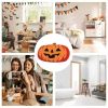 Halloween Pumpkin Bath Rug Non-Slip Absorbent Washable Knitted Polyester Entryway Mat - Cozy Oval Indoor Welcome Rug - Low Profile Door Carpet For Liv