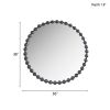 Beaded Round Wall Mirror 36"D