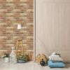 20pcs self-adhesive wall tile stickers, light brown and dark brown, bathroom wall decoration wallpaper, kitchen DIY peeling tile stickers, 30x30 cm