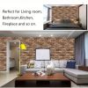 20pcs self-adhesive wall tile stickers, light brown and dark brown, bathroom wall decoration wallpaper, kitchen DIY peeling tile stickers, 30x30 cm