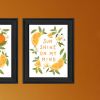 Trendy Decor 4U "Sunshine on My Mind- Oranges" Framed Wall Art for Living Room, Wall Art Print for Home Decor, Bedroom Wall Art by House Fenway